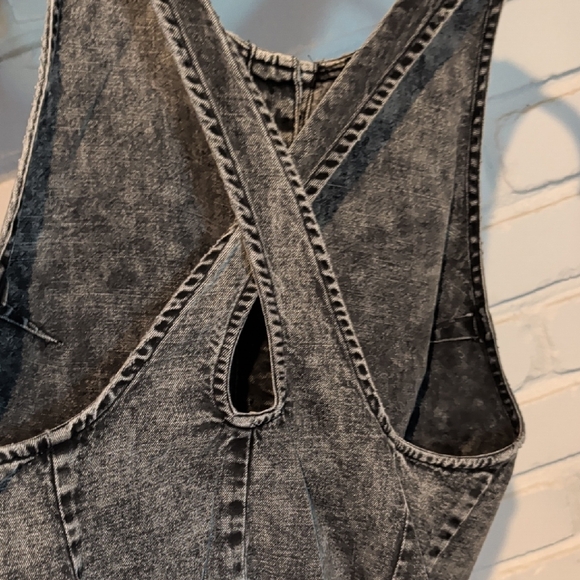 Free People Wilderado denim mini dress in the "On Mute" wash - Picture 10 of 12